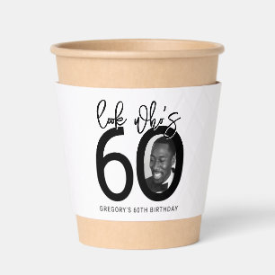 Look who's 60 Photo 60th Birthday Coffee Cup Sleeve