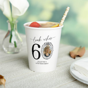 Look Who's 60! Photo 60th Birthday Paper Cups