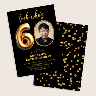 Look Who's 60 Photo 60th Birthday Party Invitation