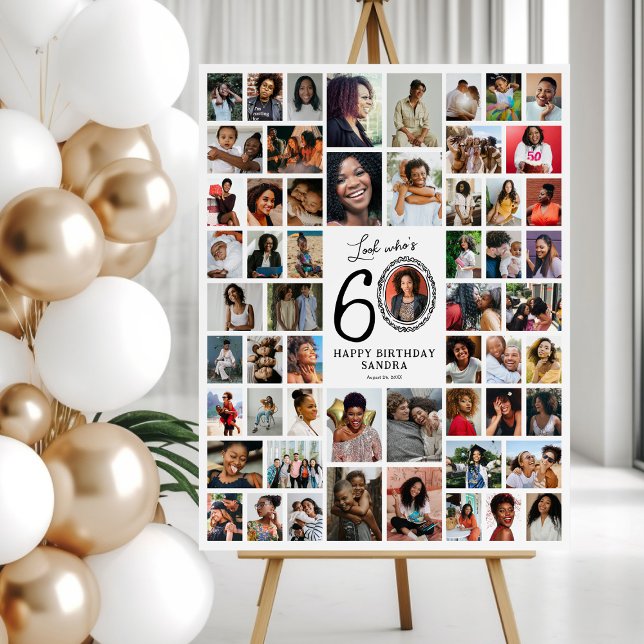 Look Whos 60 Photo Collage Sixty Birthday Foam Board (Creator Uploaded)