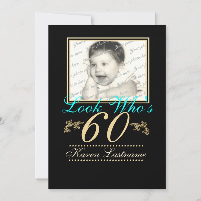 Look Who's 60 Photo Invitation (Front)