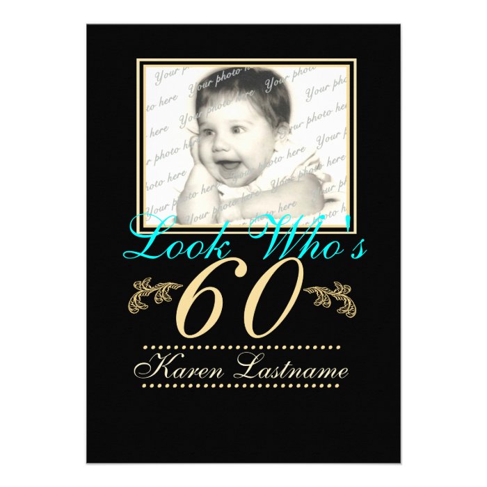 Look Who's 60 Photo Personalized Invitation