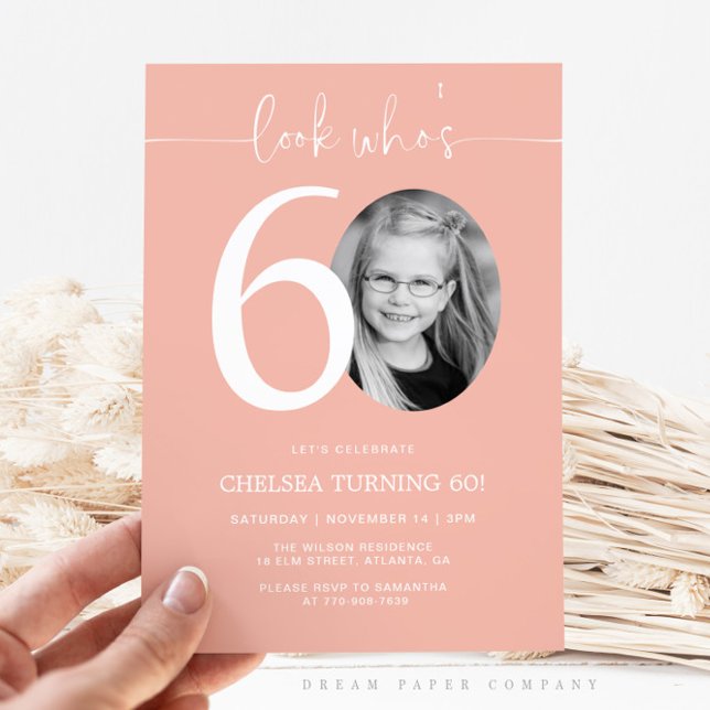 Look Who's 60 | Pink 60th Birthday Invite (Creator Uploaded)