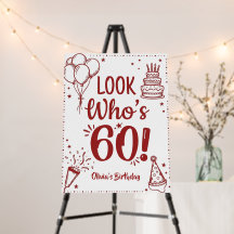 Look Who's 60 Sign! Modern Photo 60th Birthday