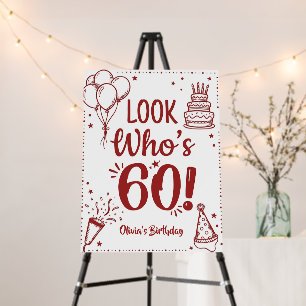 Look Who's 60 Sign! Modern Photo 60th Birthday Foam Board