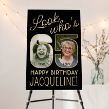65th Birthday Number 65 Photo Collage Welcome Foam Board