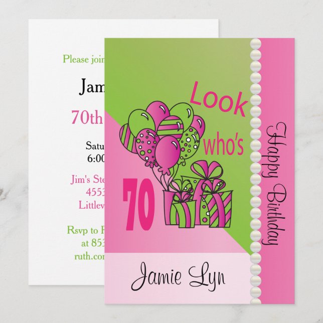 Look Who's 70 | 70th Birthday Invitation (Front/Back)