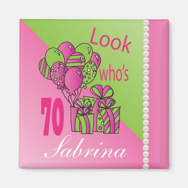 Look Who's 70 | 70th Birthday | Personalize Magnet (Front)