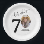 Look Who's 70! Modern Photo 70th Birthday Paper Plates<br><div class="desc">Celebrate turning 70 with style and personality! Our 'Look who's 70' Party Paper Plates are not just plates, they are a keepsake. With an added photo of the birthday star in the zero of the age, these plates transform a standard birthday celebration into a unique, memorable event. Not just an...</div>