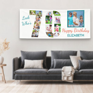 Look Who's 70 Photo Collage 70th Birthday Party Banner