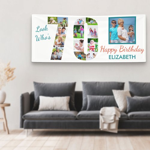 Look Whos 70 Photo Collage 70th Birthday Party Banner