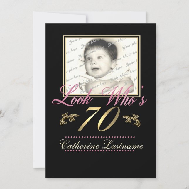 Look Who's 70 Photo Invitation (Front)