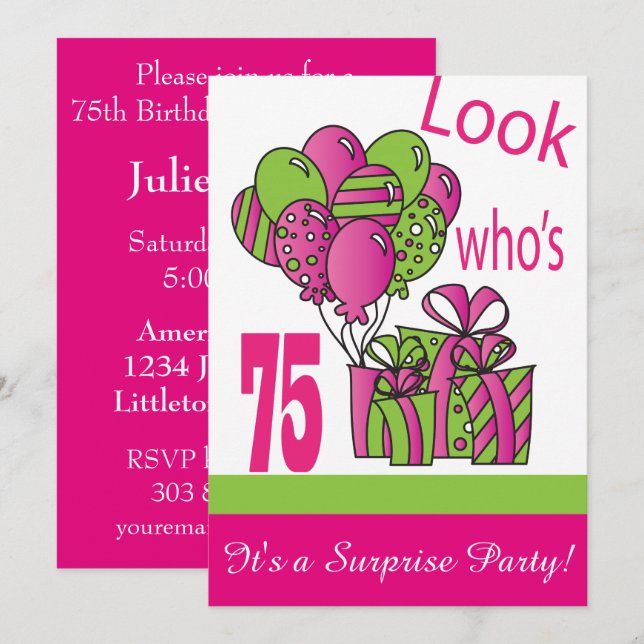 Look Who's 75 | 75th Birthday Invitation (Front/Back)