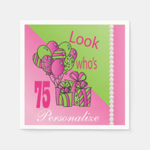Look Who's 75 75th Birthday Paper Napkins