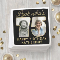 Look Who's 75 Black & Gold Happy Birthday 2 Photo