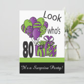 Look Who's 80 | 80th Birthday Invitation (Standing Front)