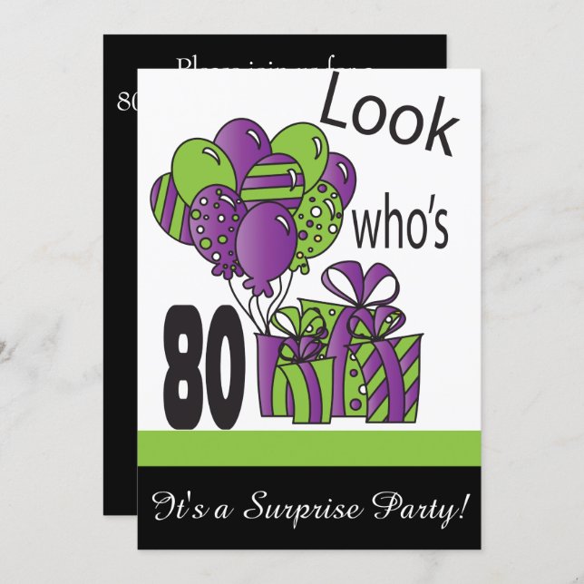 Look Who's 80 | 80th Birthday Invitation (Front/Back)