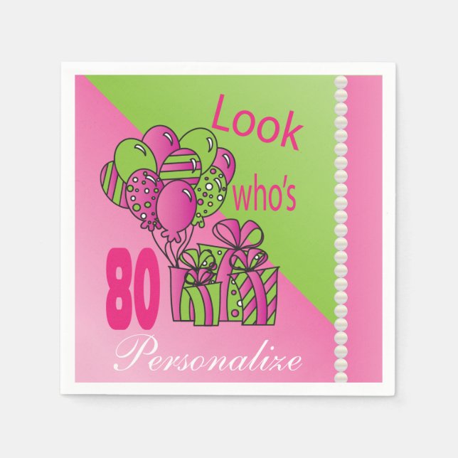 Look Who's 80 | 80th Birthday Paper Napkins (Front)