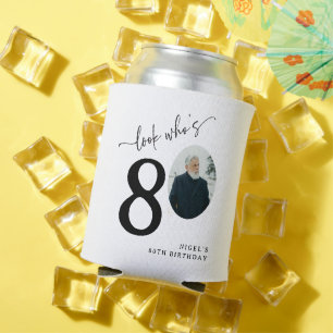 Look Who's 80! Modern Photo 80th Birthday Can Cooler
