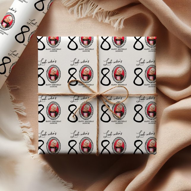 Look Who's 80! Photo Happy Birthday Wrapping Paper Sheets (Creator Uploaded)