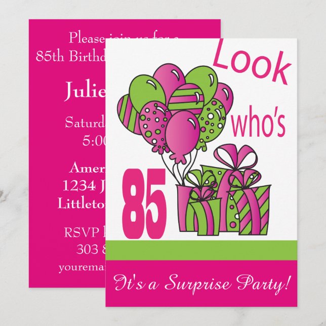 Look Who's 85 | 85th Birthday Invitation (Front/Back)