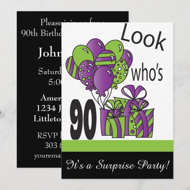 Look Who's 90 | 90th Birthday Invitation (Front/Back)