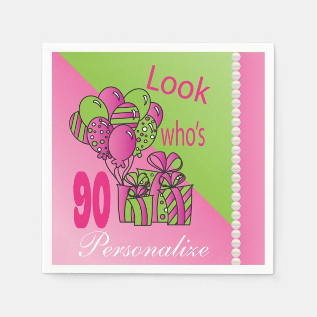 Look Who's 90 | 90th Birthday Napkins (Front)