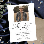 Look Who's 90 Minimal Photo Birthday Invitation<br><div class="desc">Look Who's 90 or any age adult one photo birthday party template. Available as a digital download printable.
Custom,  personalized,  editable download</div>