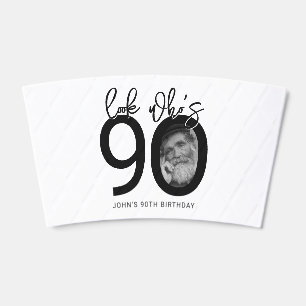 Look who's 90 Photo 90th Birthday Coffee Cup Sleeve