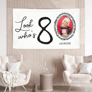 Look Who's Eighty Photo 80th Birthday Banner