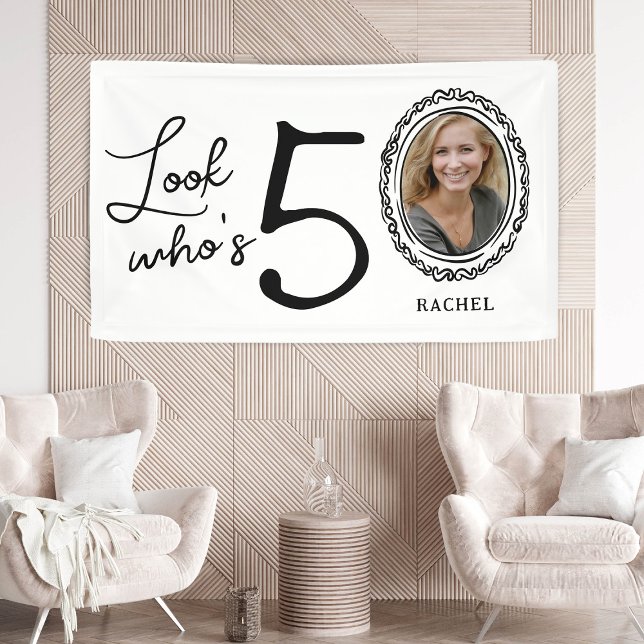 Look Who's Fifty Photo 50th Birthday Banner (Creator Uploaded)