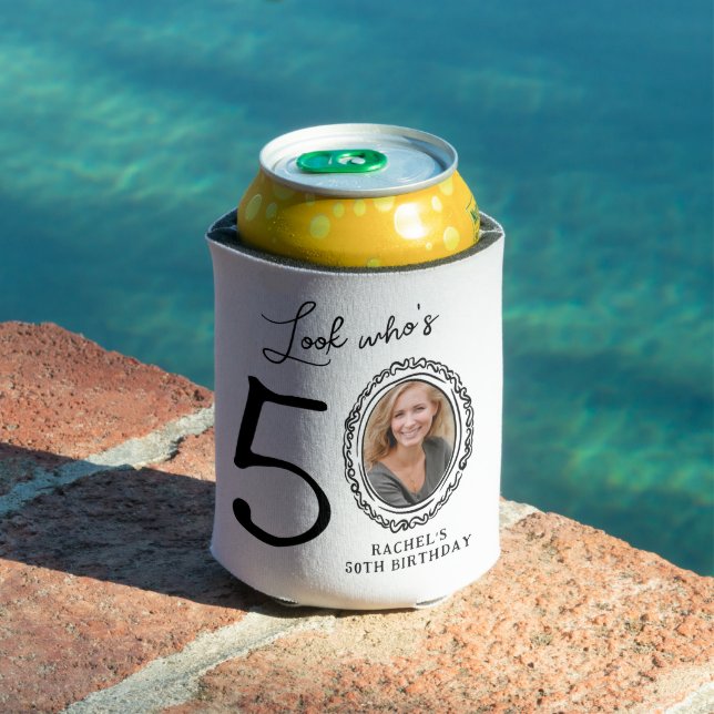 Look Who's Fifty Photo 50th Birthday Can Cooler (In Situ Pool)