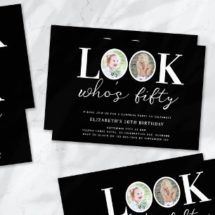 Look Who's Fifty Photo 50th Birthday Party Invitation