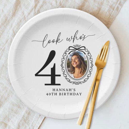 Look Who's Forty Photo 40th Birthday Paper Plates
