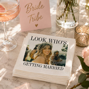 Look Who's Getting Married Photo Bachelorette Napkins