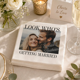 Look Who's Getting Married Photo Wedding Napkins