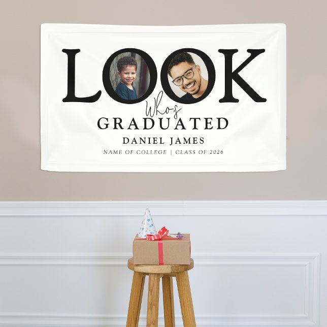 Look Who's Graduated Photo Graduation Party Banner (Creator Uploaded)