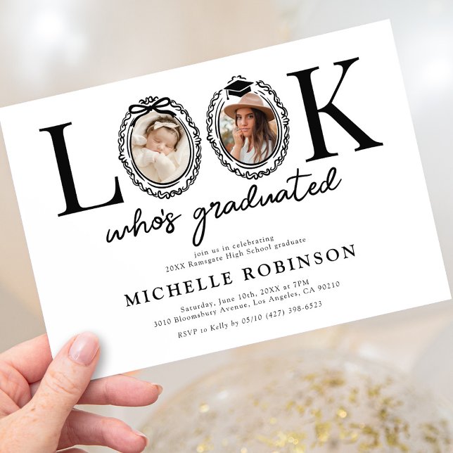 Look Whos Graduated Photo Graduation Party Invitation (Creator Uploaded)