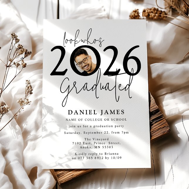 Look who's Graduated Photo Graduation Party Invitation (Creator Uploaded)