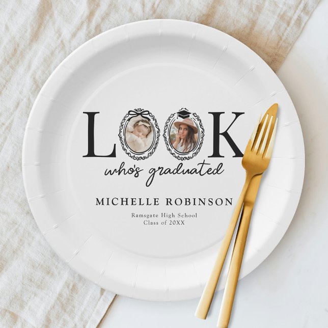 Look Who's Graduated Photo Graduation Party Paper Plates (Creator Uploaded)