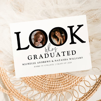 Look Who's Graduated Photo Joint Graduation Announcement