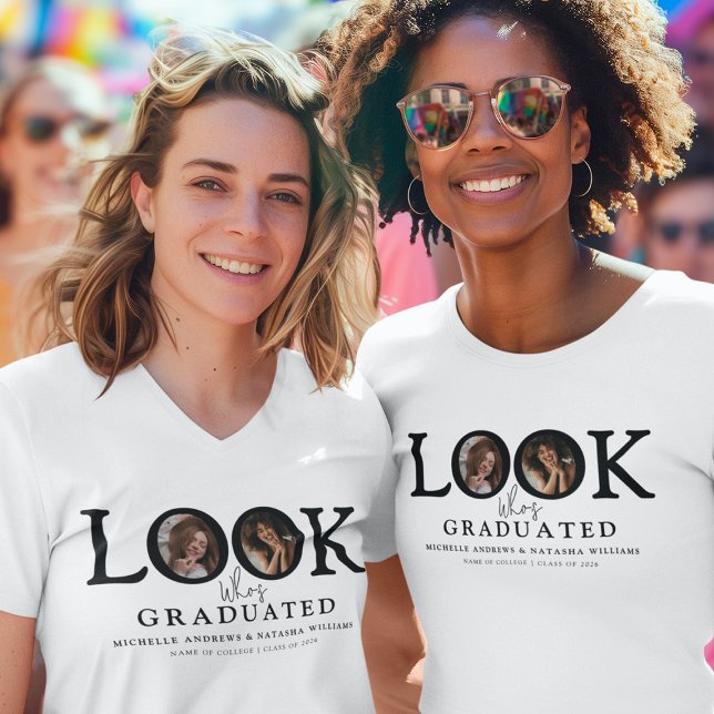 Look Who's Graduated Photo Joint Graduation T-Shirt (Creator Uploaded)