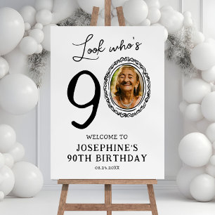 Look Who's Ninety Photo 90th Birthday Welcome Foam Board