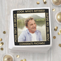 Look Who's Retired Black & Gold Retirement Photo