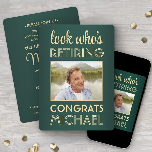 Look Who's Retiring Green Retirement Party Photo