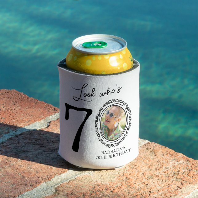 Look Who's Seventy Photo 70th Birthday Can Cooler (In Situ Pool)