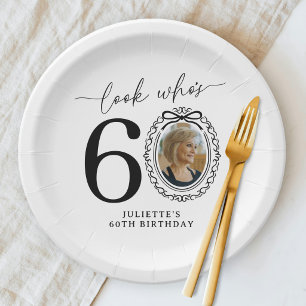 Look Who's Sixty Photo 60th Birthday Paper Plates