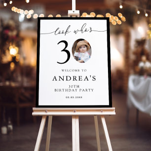 Look Who's Thirty 30th Birthday Photo Welcome Sign