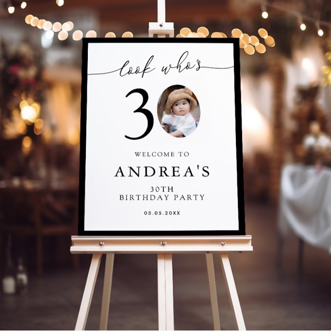 Look Who's Thirty 30th Birthday Photo Welcome Sign (Creator Uploaded)