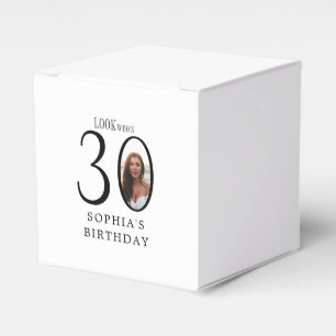 Look Who's Thirty Minimal Photo 30th Birthday Favor Boxes